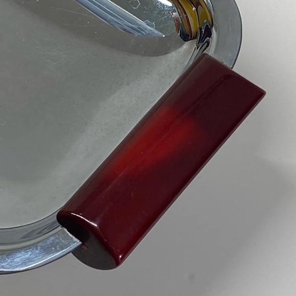 Vintage Gourmatea by GloHill silver tray with Bakelite handles and feet - Picture 4 of 8